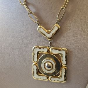 Gold square chain necklace